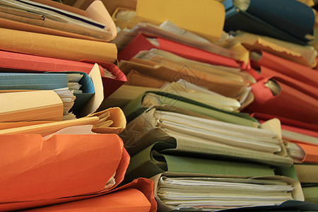堆叠的办公室文件法律文档活页夹会计金融公证人贮存商业数据外行背景图片