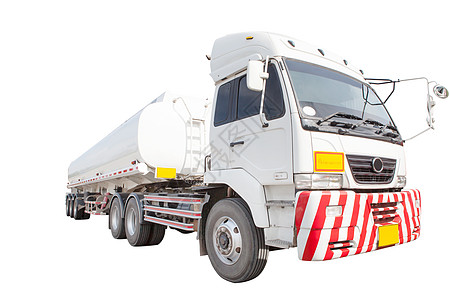 重油集装箱卡车隔离白色背景图片