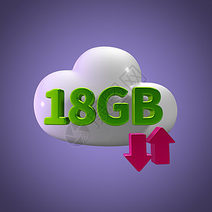 云数据图标3D 降云数据上传下载插图 18GB Capac背景