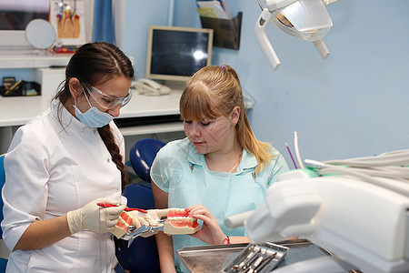 牙医接待处的病人药品考试实习生医生治疗医院女士成人矫正牙科图片