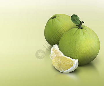 绿色坚实背景的波梅洛桌子香味农业热带产品季节水果果汁字体地面图片
