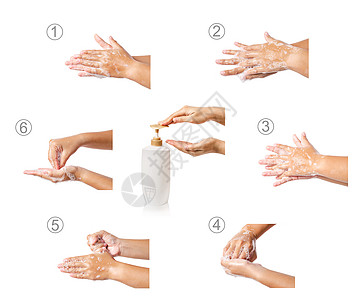 一步一步地洗手医疗程序护士疾病感染手指打印肥皂海报打扫瓶子药品图片