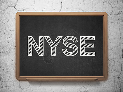 股票市场指数概念 NYSE关于黑板背景金融渲染库存木板教育粉笔市场经济交换水泥图片