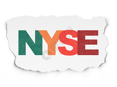 股票市场指数概念 NYSE关于撕纸背景图片