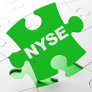 股票市场指数概念 关于拼图背景的NYSE图片