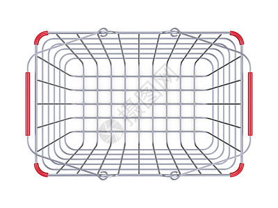 金属购物篮顶视3D贸易市场横幅店铺插图合金价格不锈钢送货零售图片