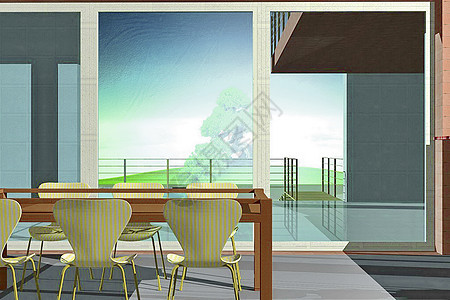现代客厅窗户立方体奢华房间家具天空别墅沙发建筑物建筑学图片