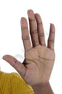 非裔美国妇女手举手的停牌标志图片