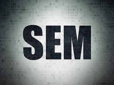 数字数据纸背景上的广告概念 SEM电脑营销绘画社区公关战略宣传扫描互联网活动品牌高清图片素材