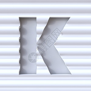 在波浪面剪出字体 LETTER K 3雕刻渲染字母几何学图层插图海浪阴影首都波面图片