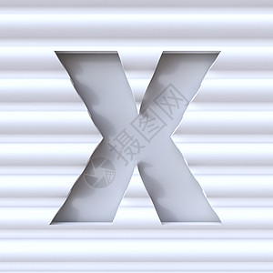 波浪面镂空字体 LETTER X 3线路波面几何学雕刻图层字母首都海浪插图渲染图片