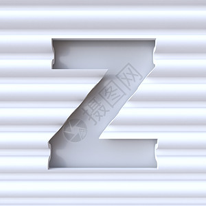 波浪面剪出字体 LETTER Z 3渲染字母海浪首都雕刻插图波面阴影几何学曲线图片