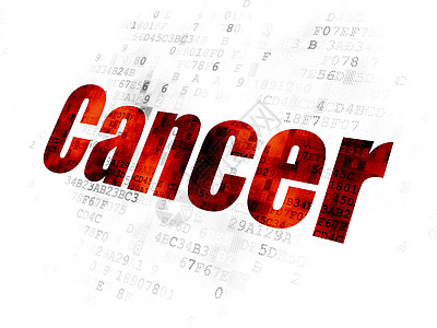 文本展示医疗保健概念 数字背景下的癌症屏幕公司康复展示药品援助制药生活科学代码背景
