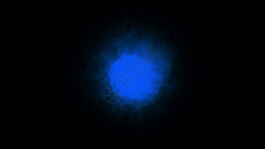 黑色背景上的魔法球蓝色热熔效果耀斑辉光出纳员球体精神动画片星系图片