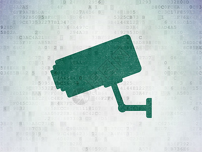 数字数据纸背景上的安全概念闭路电视摄像机裂缝控制技术监控绘画隐私政策相机监视攻击图片