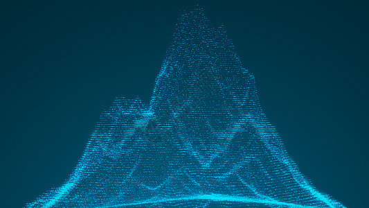 摘要数字地貌 3d科学数据插图行星显示器流动电脑海浪代码商业背景图片