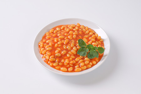 番茄酱豆素食主义者豆子海军食物脉冲豆类伴奏小菜盘子图片