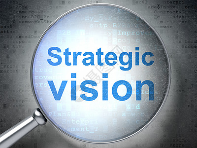 财务概念与光学玻璃的战略愿景团队投资领导放大镜成就项目金融解决方案蓝色交易图片