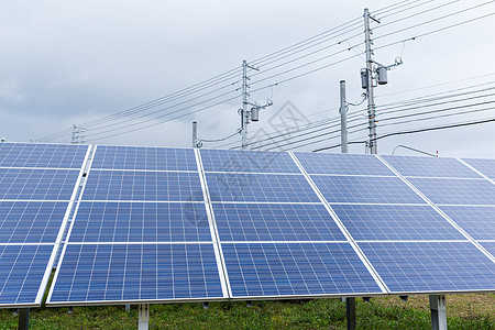 太阳能发电厂房子活力面板工厂力量晴天发电机蓝色生态建筑图片