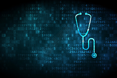 数字背景下的医疗保健概念听诊器技术医生工具科学制药康复屏幕数据援助药店图片