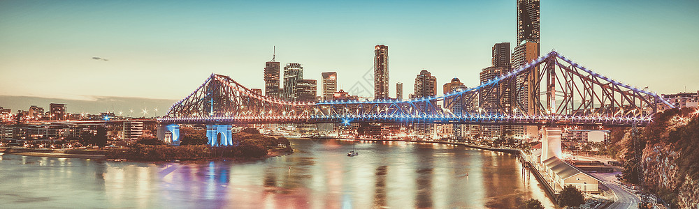 澳大利亚昆士兰州布里斯班的象形故事桥天际城市跨度反思旅行图片