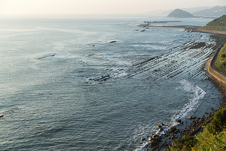 青岛岛海岸 有恶魔的冲洗板图片