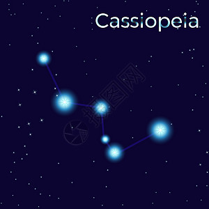 Cassiopeia 歌唱 星座元素 星座符号 深蓝色背景说明 (笑声)图片