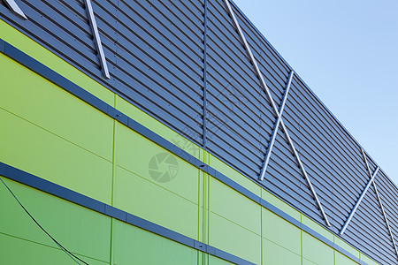 铝制立面公司贮存蓝色金属盘子技术仓库货运控制板建筑学图片