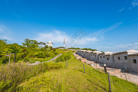 韩国南韩首尔南山南桑塔城市景观天际地标旅行天空图片