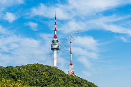 韩国南韩首尔南山南桑塔地标场景天线景观城市大门国际天空生活首都图片
