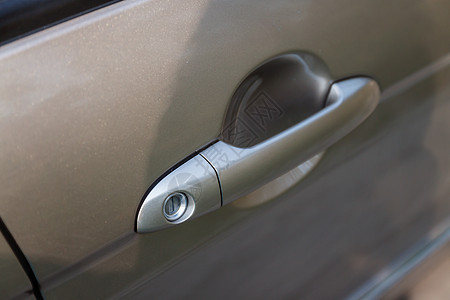 车门的把手 特写反射商业灰色宏观运输金属销售驾驶旅行钥匙背景