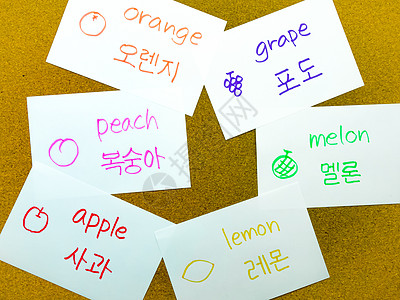语言闪卡;韩语图片
