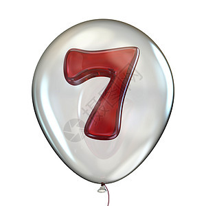 透明气球3D的七七七号收藏渲染数字橡皮气泡卡片玻璃乐趣庆典派对图片