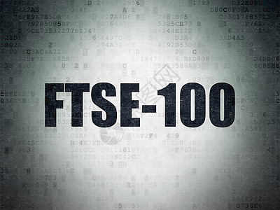 股票市场指数概念 FTSE100 数字数据纸背景库存电脑软件程序代码生长经济二进制编程绘画图片