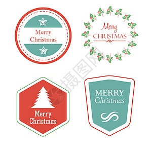 圣诞节在节日标签上贴着圣诞树 星星 错误图片