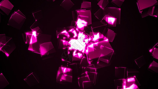 飞行的紫色矩形立方体尺寸艺术几何学盒子相机正方形渲染对称中心作品图片