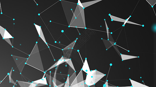 具有连接点和线的抽象多边形空间背景图表黑色粒子星座星系科学网络蓝色插图三角形图片