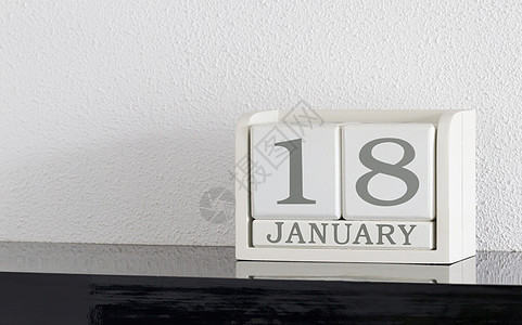 1月18日和1月的白区块日历黑色死亡国际白色假期宗教节日会议历史派对图片
