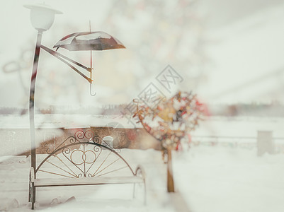 象一个男子与雨伞冬天的形象城市女士犯规行人一阵风天气降雪雪花公园男性图片