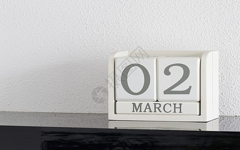 白区块日历目前日期3月3日和3月白色反射假期黑色死亡框架节日历史派对会议图片