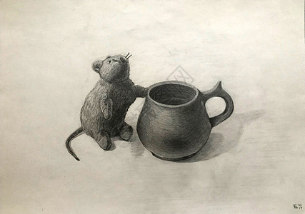 带鼠标杯 学术绘画概念图解图片
