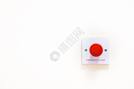 红色紧急事件停止按钮力量警报钥匙安全圆形危险情况机器技术安全开关图片