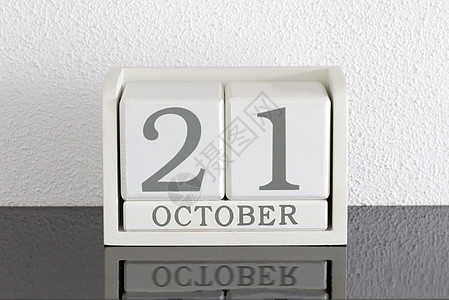 白区块日历目前日期 10月21日和11月历史派对白色反射节日框架假期黑色会议死亡图片