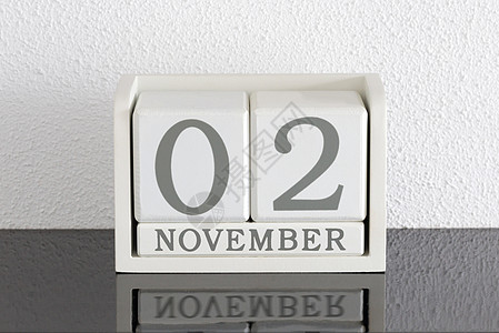 11月3日和11月当前白区块日历日期反射框架假期历史派对黑色会议白色死亡节日图片