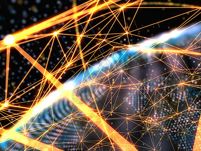 网络互联网通信的概念数据电缆社区蓝色团队金属科学社会3d链接图片