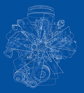 发动机草图  3d 它制作图案项目机器工程墨水打印引擎车轮机械草稿齿轮图片