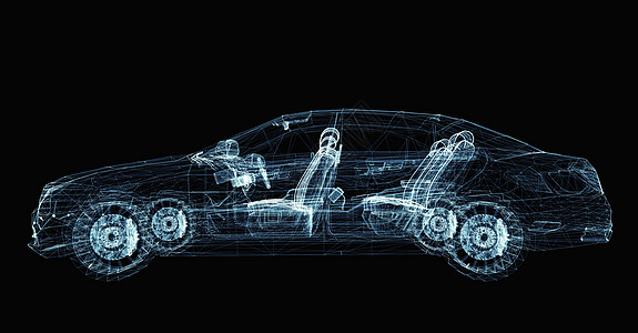 由发光线和点组成的抽象汽车运输技术服务多边形3d驾驶黑色运动粒子蓝色图片