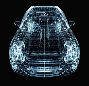 由发光线和点组成的抽象汽车驾驶速度3d运输服务蓝色运动多边形黑色车辆图片