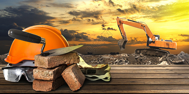 建筑工地的建筑工具设施挖掘机起重机水泥脚手架财产工程机器城市帽子建筑学图片