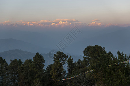 尼泊尔Nagarkot的喜马拉雅山图片